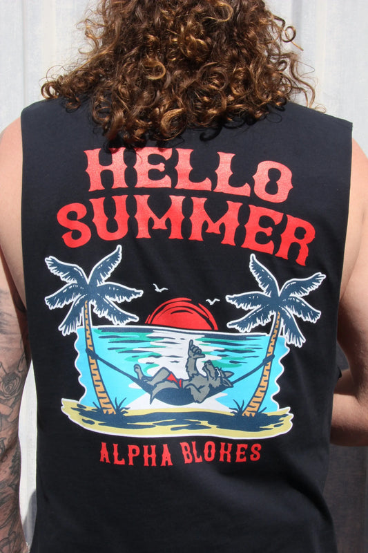 HELLO SUMMER NAVY TANK Alpha Blokes