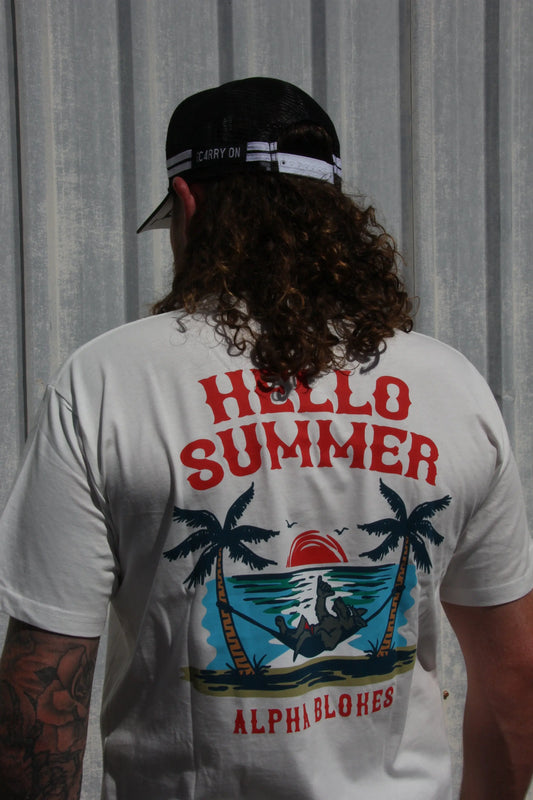 HELLO SUMMER CREAM TSHIRT Alpha Blokes