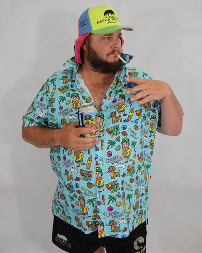 PARTY WITH THE POO BUTTON UP SHIRT Alpha Blokes