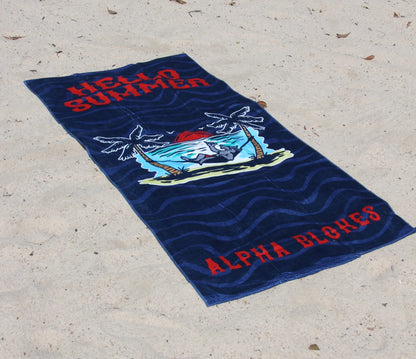 HELLO SUMMER LIGHT WEIGHT BEACH TOWEL Alpha Blokes