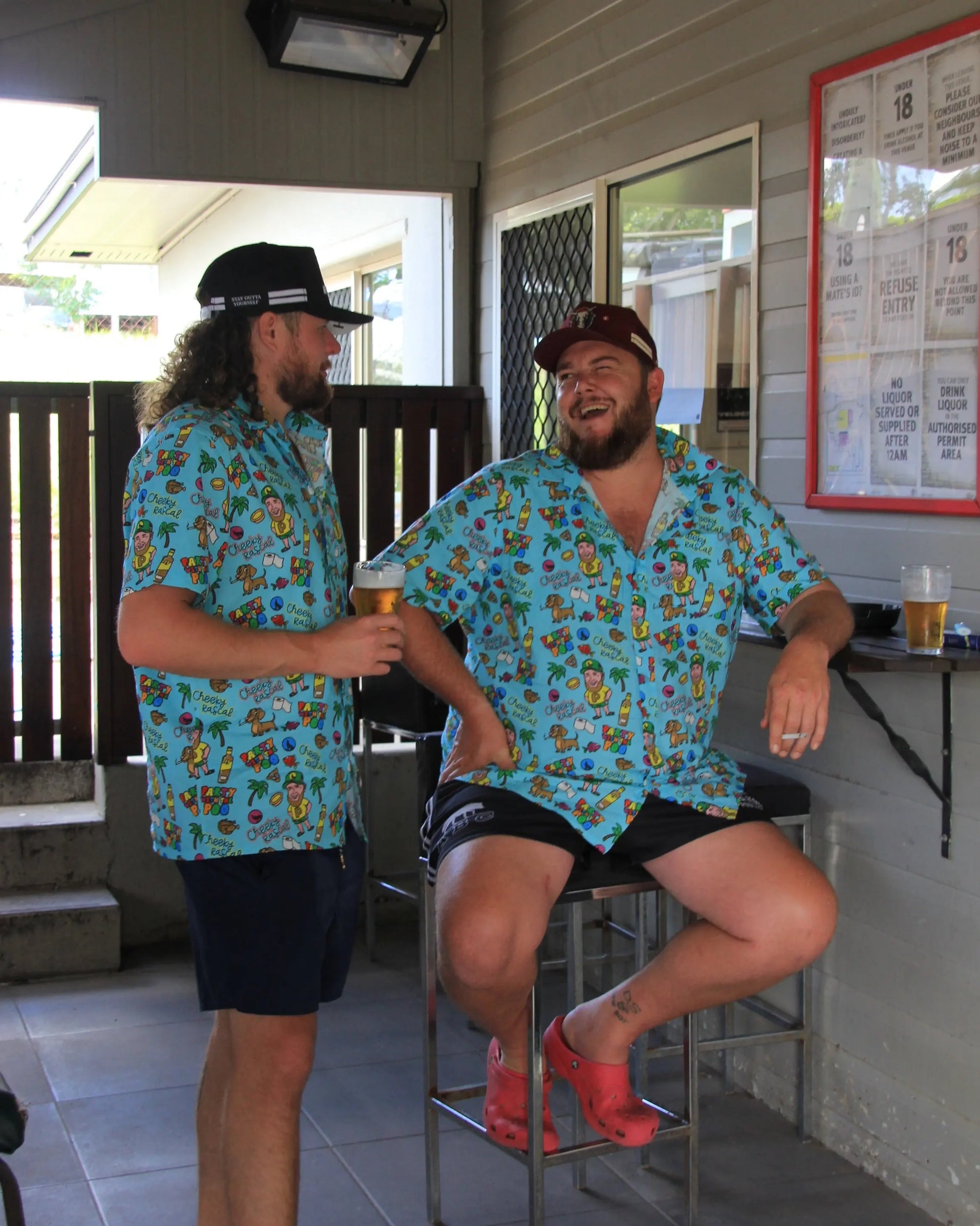 PARTY WITH THE POO BUTTON UP SHIRT Alpha Blokes