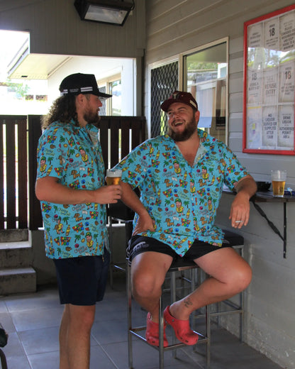 PARTY WITH THE POO BUTTON UP SHIRT Alpha Blokes