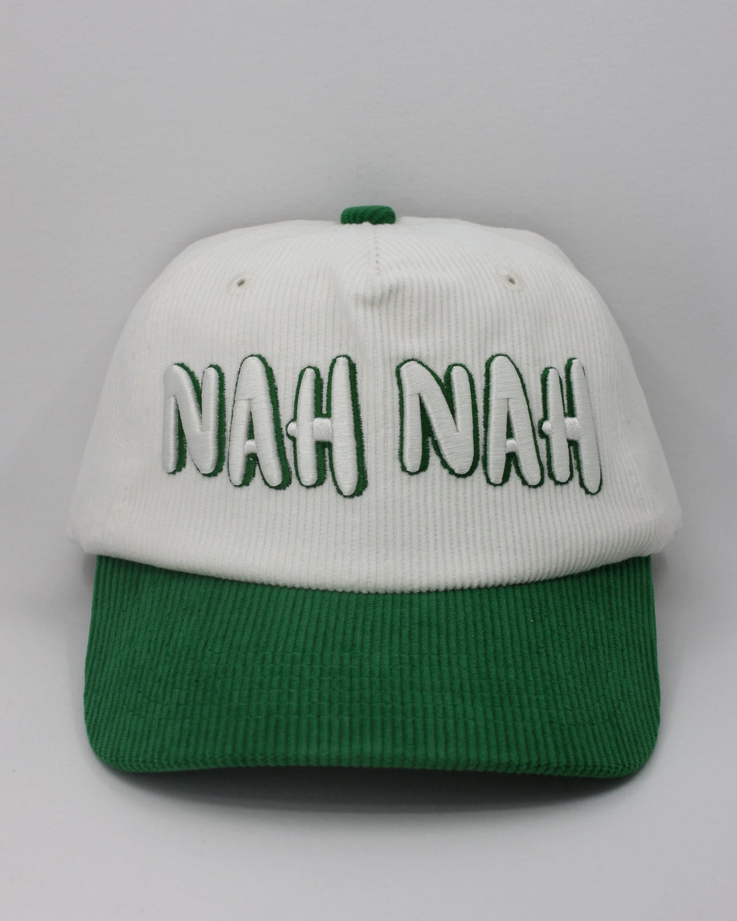 NAH NAH WHITE AND GREEN CAP