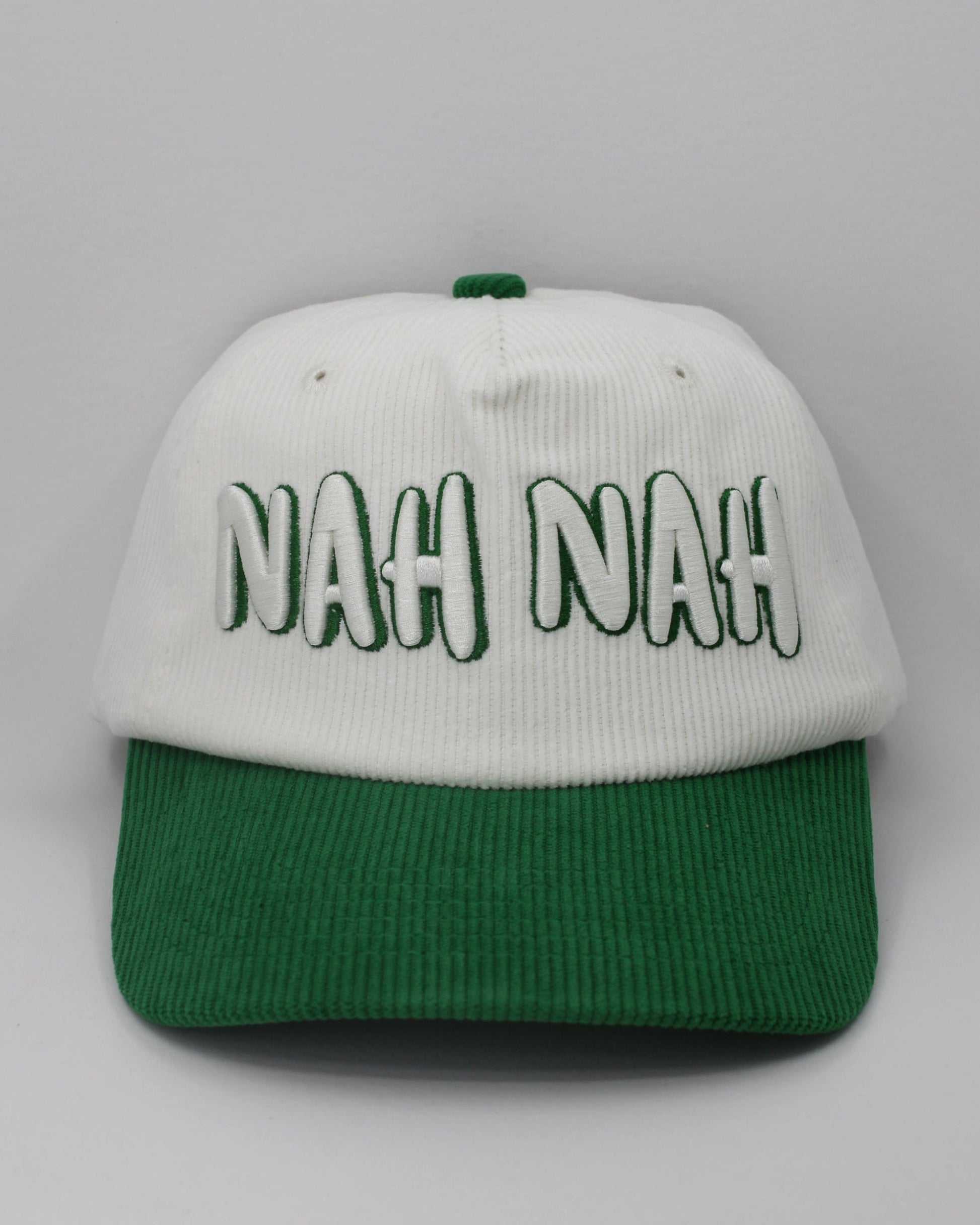 NAH NAH WHITE AND GREEN CAP