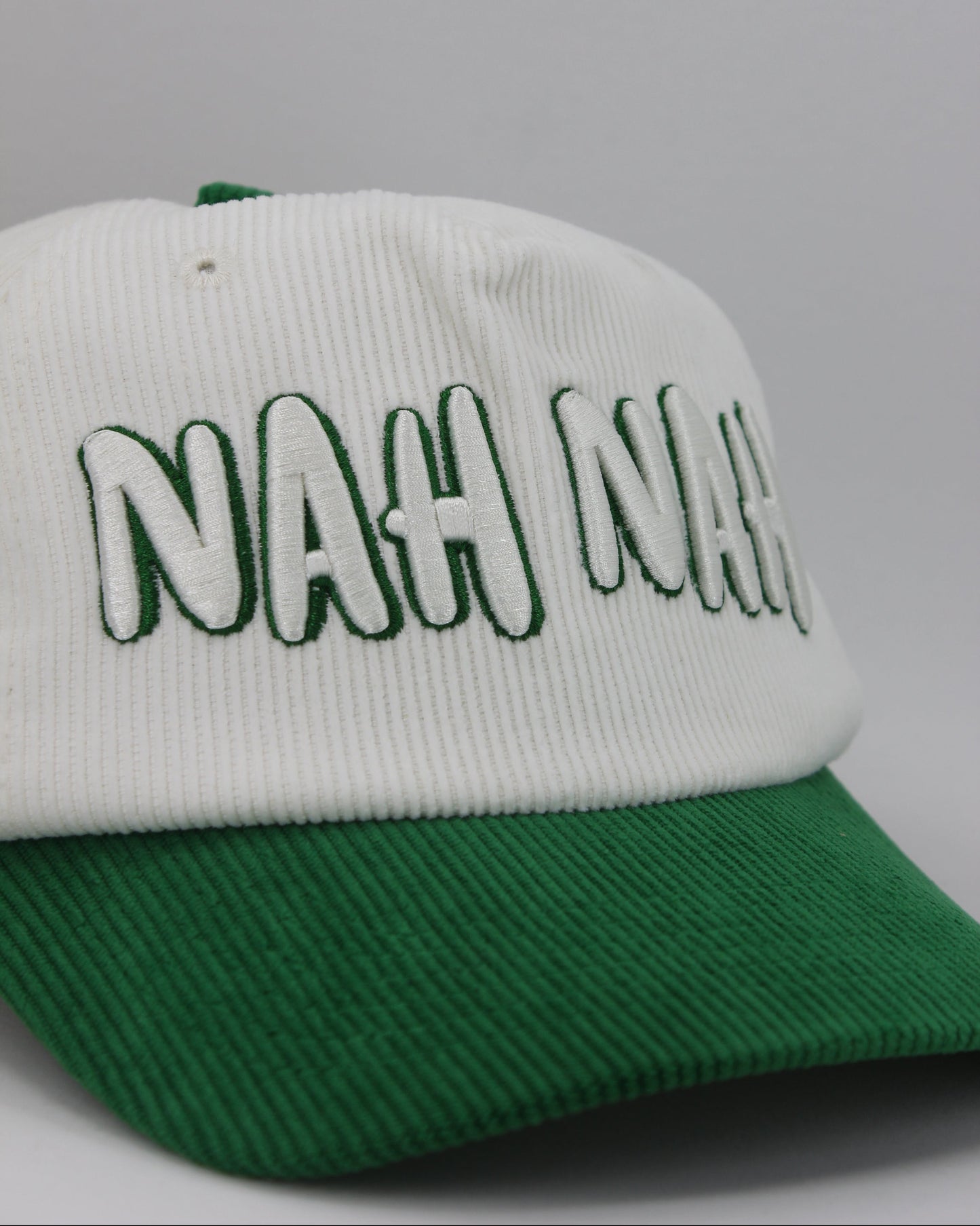 NAH NAH WHITE AND GREEN CAP