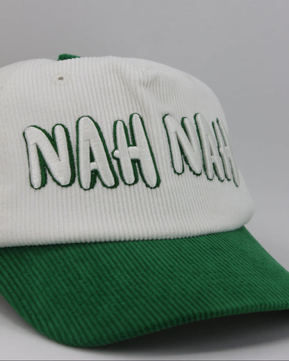 NAH NAH WHITE AND GREEN CAP